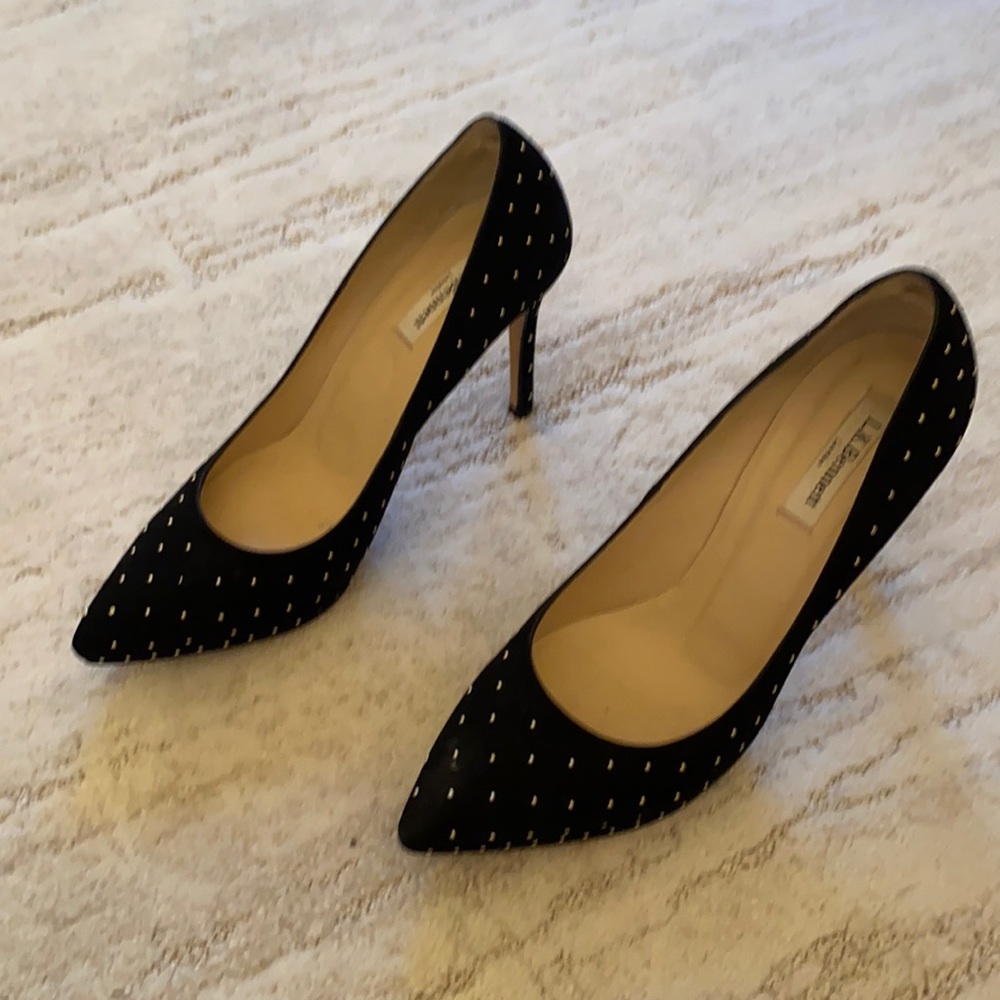LK Bennett heels Gorgeous black suede with metallic detail